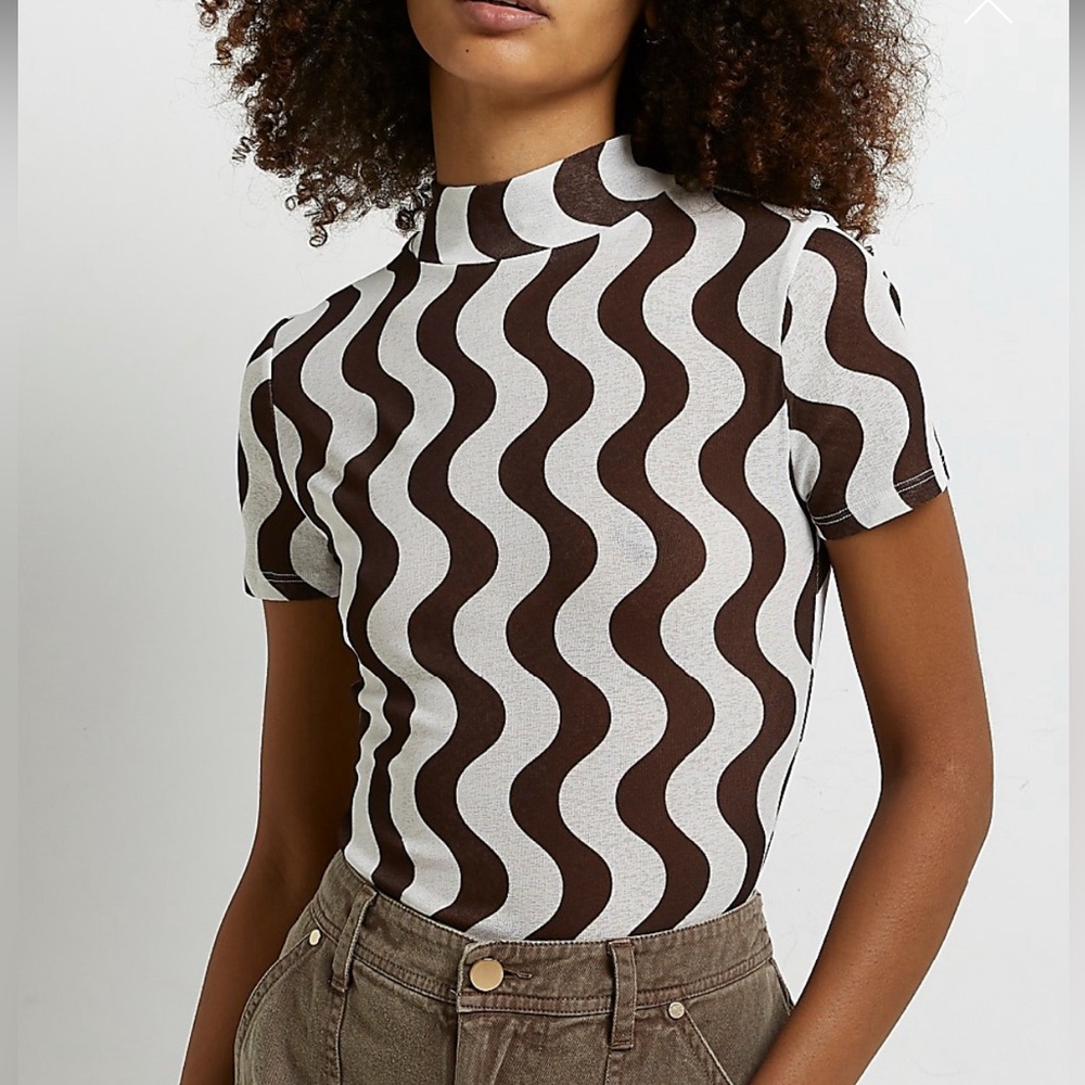 River Island White Patterned Tshirt